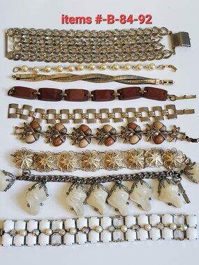 9 Bracelets, items # B-84-92., wt. 316 grams.